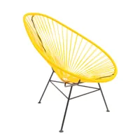 acapulco design - fauteuil acapulco classic - mango, noir/assise pvc/structure acier peint par poudrage/lxhxp 70x90x95cm