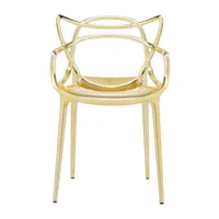 kartell - chaise avec accoudoirs masters metallic - or/métallisée/lxhxp 53.5x83x55cm/100% matière recyclée