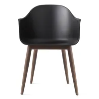 audo - chaise avec accoudoirs harbour chêne foncé - noir/siège polypropylène/pxhxp 59x81x57cm/structure chêne foncé