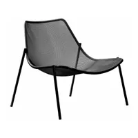 emu - fauteuil lounge de jardin round - noir/peint par poudrage/pxhxp 92x84x87cm