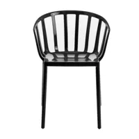 kartell - chaise de jardin avec accoudoirs venice brillant - noir/pxhxp 51x75x51cm/structure noire
