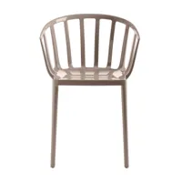 kartell - chaise de jardin avec accoudoirs venice brillant - tourterelle/pxhxp 51x75x51cm/structure tourterelle