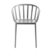 kartell - chaise de jardin avec accoudoirs venice brillant - gris/pxhxp 51x75x51cm/structure gris
