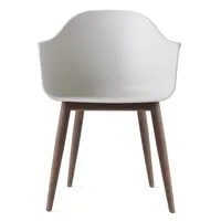 audo - chaise avec accoudoirs harbour chêne foncé - clair gris/siège polypropylène/pxhxp 59x81x57cm/structure chêne foncé
