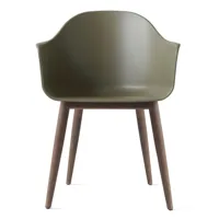 audo - chaise avec accoudoirs harbour chêne foncé - olive/siège polypropylène/pxhxp 59x81x57cm/structure chêne foncé