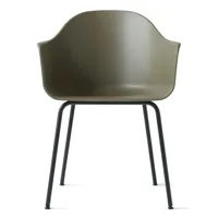 audo - chaise avec accoudoirs harbour structure noir - olive/siège polypropylène/pxhxp 59x81x57cm/structure acier noir
