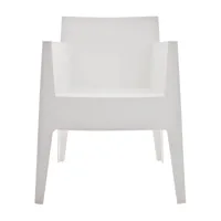 driade - chaise de jardin avec accoudoirs toy - blanc ral 9016/mat/pxhxp 62x78x58cm