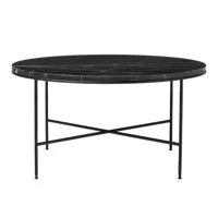 fritz hansen - table basse planner™ mc300 rond ø80cm - gris graphite/plateau de table marbre/structure acier revêtu par poudre noir/h 40cm / ø 80cm