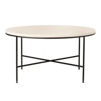 fritz hansen - table basse planner™ mc300 rond ø80cm - crème/plateau de table marbre/structure acier revêtu par poudre noir/h 40cm / ø 80cm