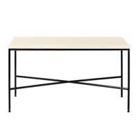 fritz hansen - table basse planner™ mc310 rectangulaire - crème/plateau de table marbre/structure acier revêtu par poudre noir/lxpxh 75x45x40cm