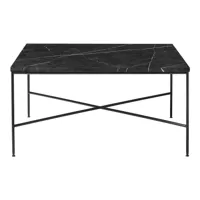 fritz hansen - table basse planner™ mc320 carré - gris graphite/plateau de table marbre/structure acier revêtu par poudre noir/lxpxh 80x80x40cm