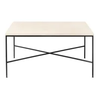 fritz hansen - table basse planner™ mc320 carré - crème/plateau de table marbre/structure acier revêtu par poudre noir/lxpxh 80x80x40cm