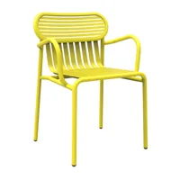 petite friture - chaise de jardin avec accoudoirs week-end bridge - jaune/laqué mat/pxpxh 50x57x77cm/revêtement anti-uv