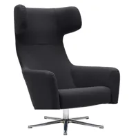 softline - fauteuil pivotant havana swivel - noir/étoffe feutre melange 610/lxhxp 90x113x79cm/structure aluminium poli