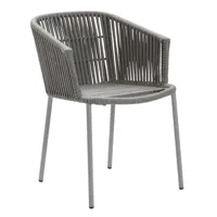 cane-line - chaise de jardin avec accoudoirs moments - gris/assise cane-line soft rope/structure acier revêtu par poudre/pxhxp 57x76x57cm