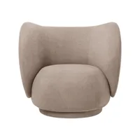 ferm living - fauteuil lounge rico - sable/tissu bouclé/lxhxp 87x79x81,5cm