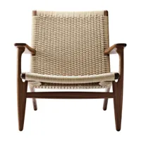 carl hansen - fauteuil ch25 structure noyer - noyer huilé/tresse fils de papier naturel/lxpxh 71x73x73cm