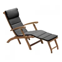 fritz hansen - skagerak - coussinerie pour steamer chaise longue skagerak barriere - charbon/barriere®/lxpxh 175x45x3cm/lavage normal à 30 degrés