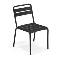 emu - chaise de jardin star - noir/revêtu par poudre/lxhxp 54x81x61cm