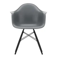 vitra - chaise avec accoudoirs eames daw érable noir - gris granit/assise polypropylène/structure érable noir/acier noir/pxhxp 62,5x83x60cm