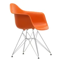 vitra - chaise avec accoudoirs eames dar chromé - rouille orange/siège polypropylène/structure chrome façon tour eiffel /pxhxp 62,5x83x60cm