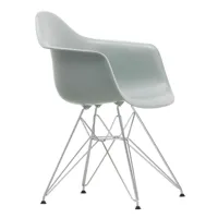 vitra - chaise avec accoudoirs eames dar chromé - clair gris/siège polypropylène/structure chrome façon tour eiffel /pxhxp 62,5x83x60cm