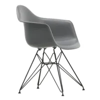 vitra - chaise avec accoudoirs eames plastic dar noir - gris granit/siège polypropylène/structure façon tour eiffel basic dark noir/pxhxp 62,5x83x60cm