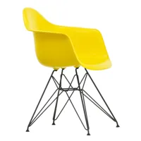 vitra - chaise avec accoudoirs eames plastic dar noir - lumière du soleil/siège polypropylène/structure façon tour eiffel basic dark noir/pxhxp 62,5x8