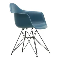 vitra - chaise avec accoudoirs eames plastic dar noir - mer bleue/siège polypropylène/structure façon tour eiffel basic dark noir/pxhxp 62,5x83x60cm
