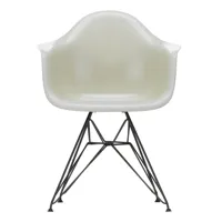 vitra - chaise avec accoudoirs eames fiberglass dar noire - parchemin/assise fibre de verre/structure façon tour eiffel noir/lxhxp 62,5x83x60cm