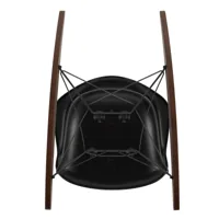 vitra - fauteuil à bascule eames plastic armchair rar noir - noir profond/assise polypropylène/structure noir basic dark/érable foncé/nouveau modèle/p