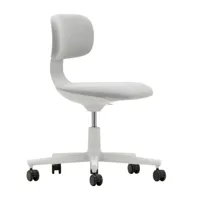 vitra - chaise de bureau pivotant rookie gris doux - blanc crème / gris sierra/étoffe plano 05/structure en polyamide gris doux/lxhxp 68,5x71-90x68,5c