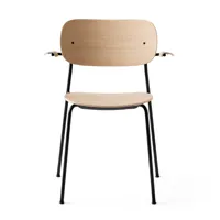audo - chaise avec accoudoirs co dining - chêne/pxhxp58x75x49.5cm/structure acier laqué noir