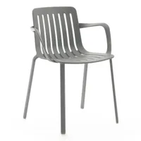 magis - chaise avec accoudoirs plato - gris/laqué/lxhxp 58x79x51,5cm