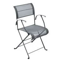 fermob - chaise avec accoudoirs de jardin dune premium - anthracite/batyline® stereo/lxhxp 45x86x40cm/résistant aux uv