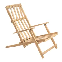 carl hansen - chaise longue bm5568 - teck non traité/lxhxp 60,5x89,1x93,4cm/sans compris