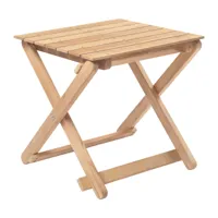 carl hansen - tables de jardin d'appoint pliable bm5868 - teck non traité/lxhxp 45x45,2x45cm