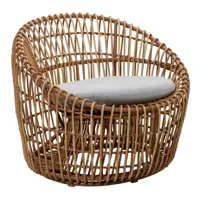 cane-line - fauteuil de jardin nest rond - naturel, clair gris/étoffe cane-line /assise et structure fibre de cane-line/pxhxp 85x72x80cm