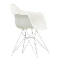 vitra - chaise avec accoudoirs eames plastic dar structure - blanc/assise polypropylène/structure façon tour eiffel blanc/lxhxp 62,5x83x60cm
