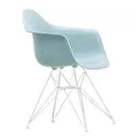 vitra - chaise avec accoudoirs eames plastic dar structure - gris glace/assise polypropylène/structure façon tour eiffel blanc/lxhxp 62,5x83x60cm