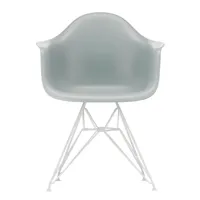 vitra - chaise avec accoudoirs eames plastic dar structure - gris clair/assise polypropylène/structure façon tour eiffel blanc/lxhxp 62,5x83x60cm