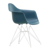 vitra - chaise avec accoudoirs eames plastic dar structure - mer bleue/assise polypropylène/structure façon tour eiffel blanc/lxhxp 62,5x83x60cm