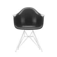 vitra - chaise avec accoudoirs eames fiberglass dar blanc - gris éléphant/assise fibre de verre/structure façon tour eiffel blanc/lxhxp 62,5x83x60cm