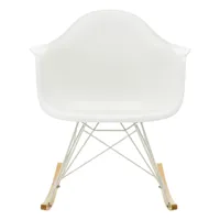 vitra - fauteuil à bascule eames plastic rar blanc - blanc/assise polypropylène/structure blanc/ érable doré/pxhxp 63x76x81cm