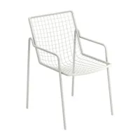 emu - chaise de jardin avec accoudoirs rio r50 - blanc/peint par poudrage/lxhxp 53.5x83.5x59cm