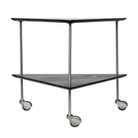fritz hansen - table d'appoint aj trolley - noir/frêne coloré/lxhxp 67x54,7x59cm/avec roulettes