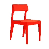 out objekte unserer tage - chaise schulz - frêne rouge lumineux laqué/lxpxh 42x56x80cm/avec patins en plastique