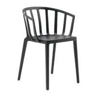 kartell - chaise de jardin avec accoudoirs venice mat - noir/mat/lxhxp 52,5x75x51cm