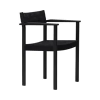 form & refine - fauteuil motif - noir/teinté, laqué/lxhxp 50,5x77,5x43cm/sangle en lin naturel