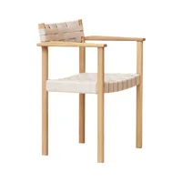 form & refine - fauteuil motif - chêne blanc/pigmenté, huilé/lxhxp 50,5x77,5x43cm/sangle en lin naturel